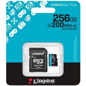 Kingston microSD, Canvas Go! Plus,R200/W160, 256GB
