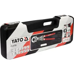 Kliješta za stezanje YATO YT-21735 (crna i crvena boja, s izmjenjivim čeljustima)