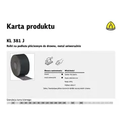 KLINGSPOR ROLL WITH CLOTH BACKING KL381J 200mm gr.100 (50mb)