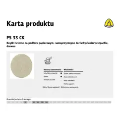 KLINGSPOR SANDING DISC 225mm PS33CK gr.100 /50pcs.
