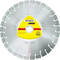Dijamantna pila s segmentiranim oštricama KLINGSPOR, SUPRA DT600U (230mm x 2.6mm x 22.2mm, za ojačani beton)