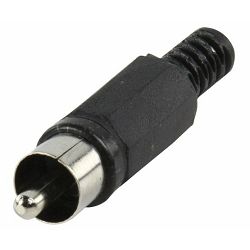 Konektor RCA M crni (za kabel, plastični)
