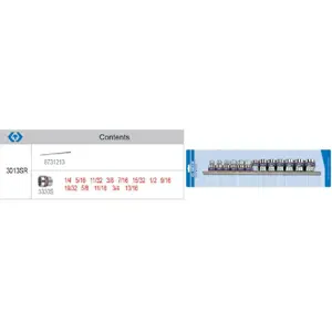 KT KPL. SOCKET 3/8" 13pcs. SHORT 12-INCH 1/4"-13/16"...