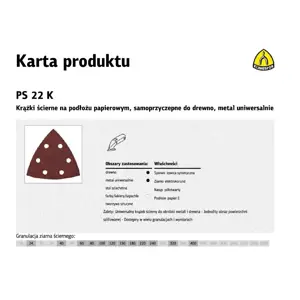 K.TRIANGLE PAPER PS22K P 60 GLS15 /50pcs. 96mm