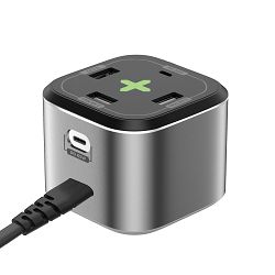Kućni punjač CELLY tri USB-A priključka i dva USB-C PD, 65 W