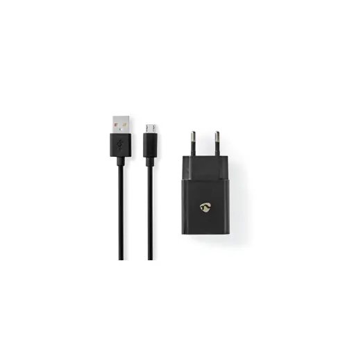 Kućni punjač NEDIS WCHAM213ABK, 10.50W, 1x USB-A, micro USB kabel, crni