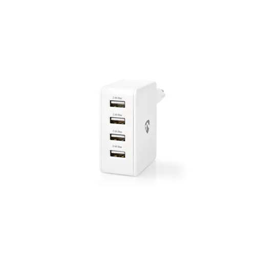 Kućni punjač NEDIS WCHAU481AWT, 4x USB-A, bijeli