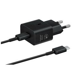 Kućni punjač SAMSUNG, EP-T2510XBEGEU, 25W, 1xUSB-C, Kabel USB-C crna