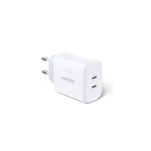 Kućni punjač UGREEN, 40W, USB-C+USB-C PD, bijeli