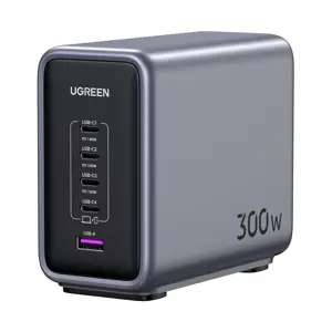 kucni-punjac-ugreen-nexode-300w-5x-usb-c-pd-gan-sivi-12387-9150052296.webp