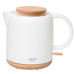 Kuhalo za vodu ADLER AD 1304 (Električno, 1200 W, 1 L, Keramički, 360° rotirajuća baza, bijela)