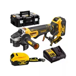 Kutna brusilica DEWALT, DCG406P2LRT (18V, 125mm, BL na polugu, 2x5,0Ah, TSTAK, pripremljeno za vezicu)