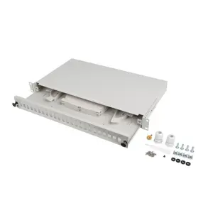 LANBERG 24XSC SIMPLEX / 24XLC DUPLEX RACK 19" 1U FIBER OPTIC DISTRIBUTION FRAME GRAY + ACCESSORIES
