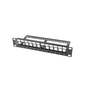 LANBERG PATCH PANEL BLANK 12 PORT 1U 10" BLACK