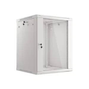 Lanberg :: Rack Cabinet 19 Wall-Mount 15U/600X600 (flat-pack) V2 Grey, Glass door