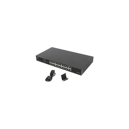 Mrežni prekidač LANBERG Switch rack 19" POE+ 24x 100Mb PoE+ /2x SFP ETHERNET 360W (24 priključka PoE+, 2 SFP utora, 360W)