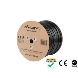 Lanberg Verlegekabel Outdoor Gel Cat. 5E UTP 305m schwarz, K