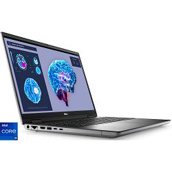 Laptop DELL Precision 7680 (16" LED, FHD+ 1920x1200, Intel Core i9-13950HX, 32GB RAM, 1TB SSD, NVIDIA RTX 3500, Win11Home, njemačka tipkovnica, sivi)
