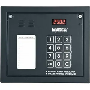 Laskomex CP-2502NR black Audio panel with mini tenant list and RFID key reader