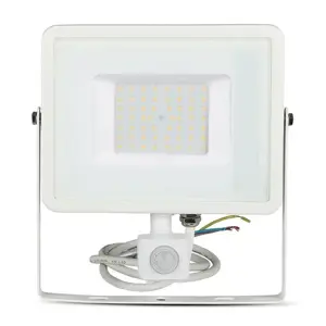 LED projector V-TAC VT-50-S-W 50W SAMSUNG CHIP Motion sensor 3000K 4000lm (SKU 466) White