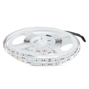 LED strip V-TAC VT-5050 60-IP20-7 600LED RGB SMD5050 24V IP20 7W/m (SKU 212592)