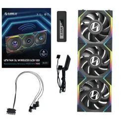 Lian Li UNI FAN SL Wireless LCD Fan, ARGB, PWM, 3-Pack incl. Controller - 120 mm, black