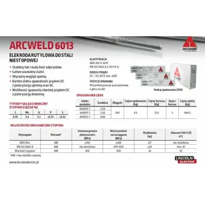LINCOLN ARCWELD ELECTRODE 6013 FI 4.0/4.5kg