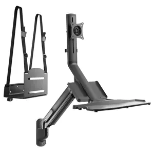 Maclean Monitor & Keyboard Wall Mount, Gas Spring & CPU Computer Mount, 17"-32", 9 kg, MC-838