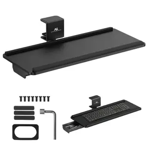 Maclean under-desk keyboard holder, max. load 5kg, adjustable horizontally and vertically, black, MC-108 B