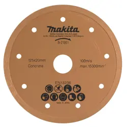 MAKITA DIAMOND BLADE 125x20mm SOLID (WET) CONCRETE, BRICK