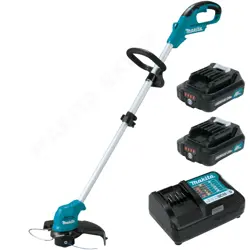 Makita UR100DWAE string trimmer with battery and charger
