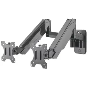 Manhattan Dual Wall Mount for TV & Monitors (Full Motion Gas Spring), For screens 17" to 32", VESA compatibility: 75x75mm and 100x100mm - check the dimensions of the four mounting holes on back of scr