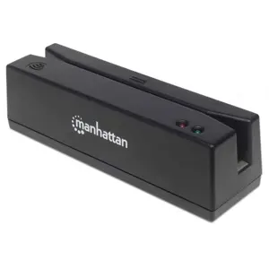 Manhattan USB-A Magnetic Strip Card Reader, Triple Track Reader, Keyboard Wedge Decoder, Cable 1.5m, Black, Three Year Warranty