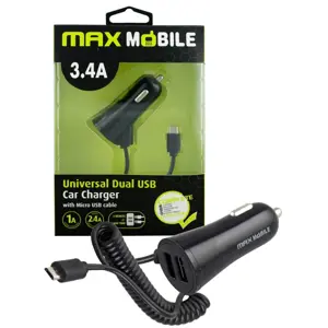 MAXMOBILE AUTO ADAPTER USB DUO CC-D016 3.4A + MICRO USB crni