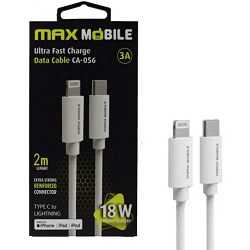 MAXMOBILE DATA KABEL I-PHONE LIGHTNING-TYPE C PD 3A, MFI Apple CA-056 2m bijeli