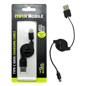 MAXMOBILE DATA KABEL TYPE C samouvlačni crni