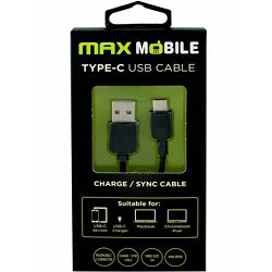 MAXMOBILE DATA KABEL USB 2.0 TYPE C 1m crni