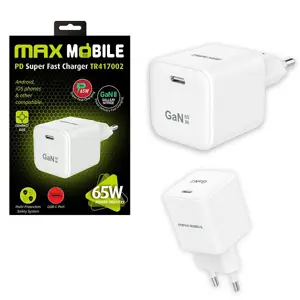 MAXMOBILE KUĆNI PUNJAČ PD SUPER FAST CHARGE,GAN II TR417002,65W