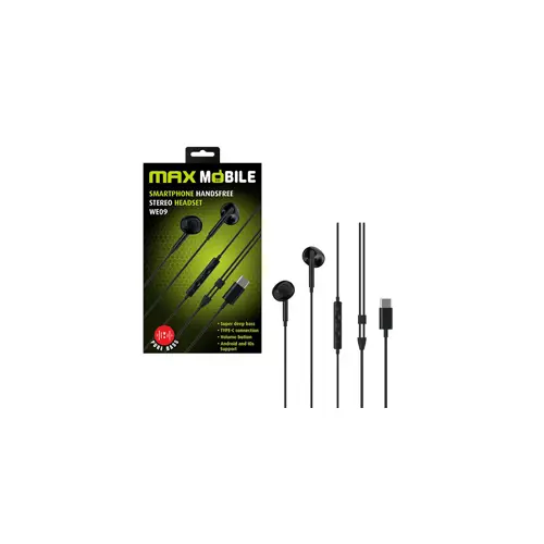 Slušalice MAXMOBILE Handsfree WE09 Type-C crne