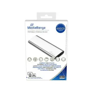MediaRange MR1102 external solid state drive 480 GB USB Type-C 3.2 Gen 2 (3.1 Gen 2) Silver