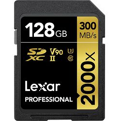 Memorijska kartica LEXAR 128GB Professional 2000x SDHC™ UHS-II cards, up to 300MB/s read 260MB/s write C10 V90 U3