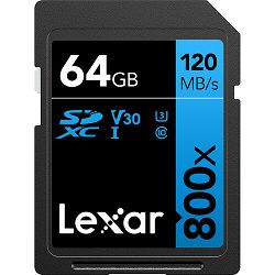 Memorijska kartica LEXAR 64GB Professional 800x SDXC™ UHS-I cards, 120MB/s read 45MB/s write C10 V10 U1