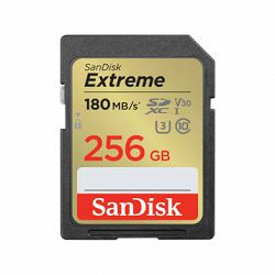 Memorijska kartica SANDISK Extreme 256GB SDXC + 1 godina RescuePRO Deluxe do 180MB/s 130MB/s brzine čitanja/pisanja/ UHS-I/ klasa 10/ U3/ V30