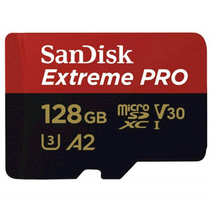 Memorijska kartica SANDISK Extreme Pro 128 GB + SD adapter (brzina čitanja: do 200 MB/s, brzina pisanja: do 90 MB/s)
