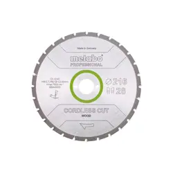 METABO CIRCULAR SAW BLADE HW/CT 216x30x28Z CORDLESS CUT WOOD PROFESSIONAL