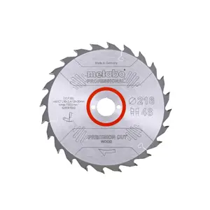METABO CIRCULAR SAW BLADE HW/CT 216x30x48z PRECISION CUT WOOD PROFESSIONAL