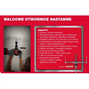MILWAUKEE HOLE SAW EXTENSION. 51-178mm FOR PLASTERBOARDS.