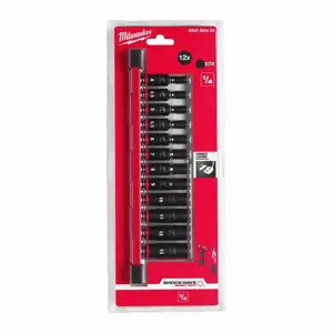 MILWAUKEE IMPACT SOCKET SET 1/4" 12pcs