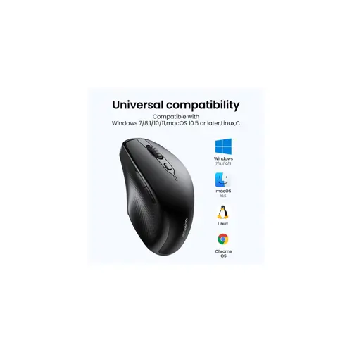 Miš UGREEN, bežični, ergonomski, Bluetooth, SILENT, 4000 DPI, crni