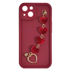 MM TPU IPHONE 13 6.1 SILICONE CANDY WRIST STRAP R Heart